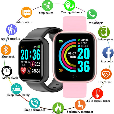 Unisex Square Sports Smart Wrist-Watch (Android)